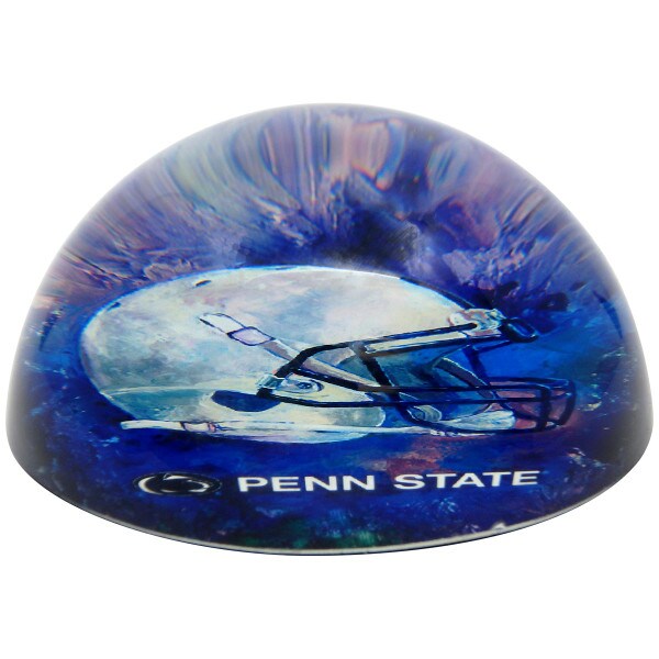 dome paperweight with football helmet painting, Athletic Logo and Penn State